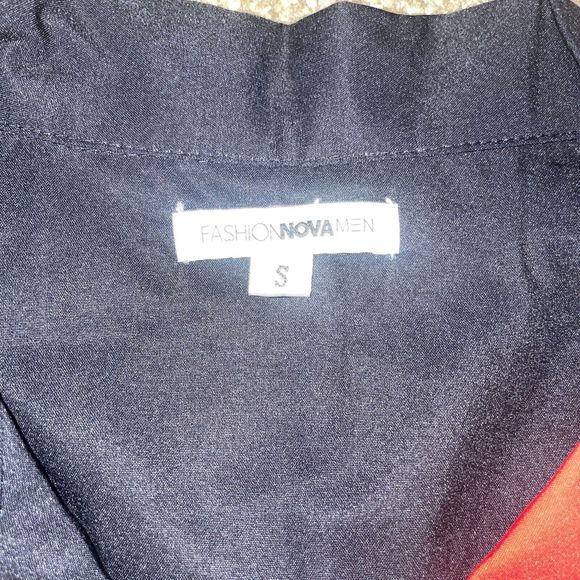 Fashion Nova Mens Luxury Colorblock Button Up Shirt Size Small - Picture 2 of 5